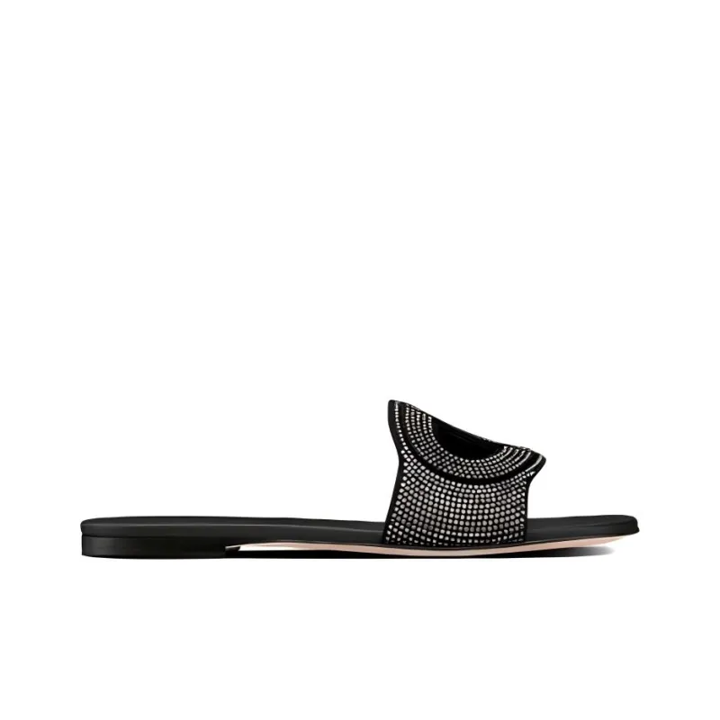 DIOR D Club Abrasion Resistant Slide Slippers Women's Black-1