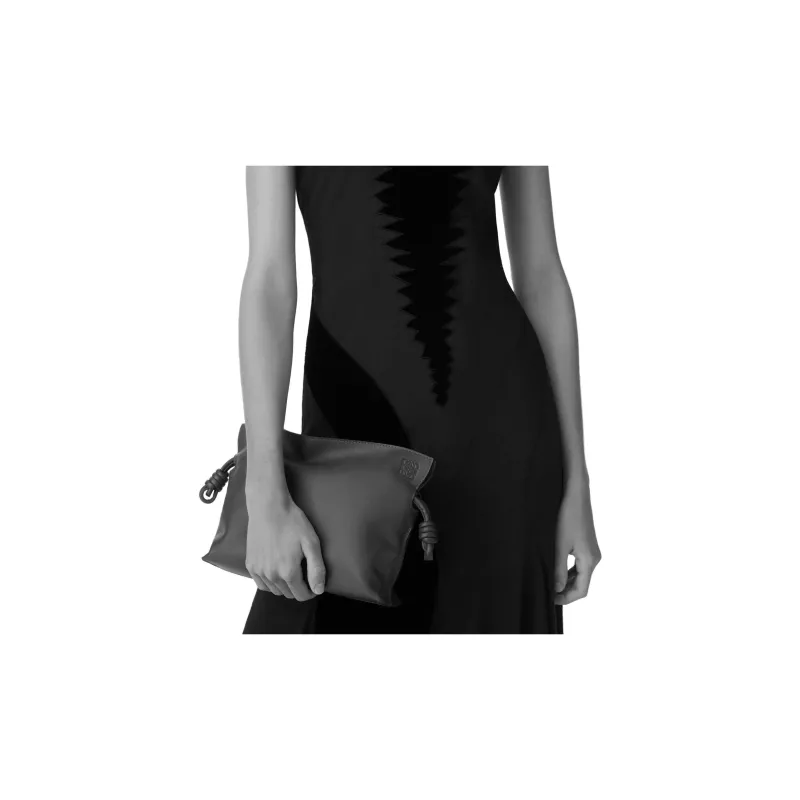 LOEWE Flamenco Nappa Cowhide Small Lucky Bag Clutch Mini Women's Black-5