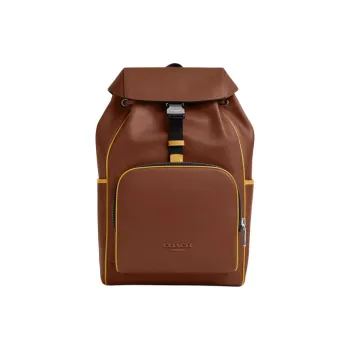 COACH Smooth Calf Leather Backpack Medium Size Men's Saddle Color