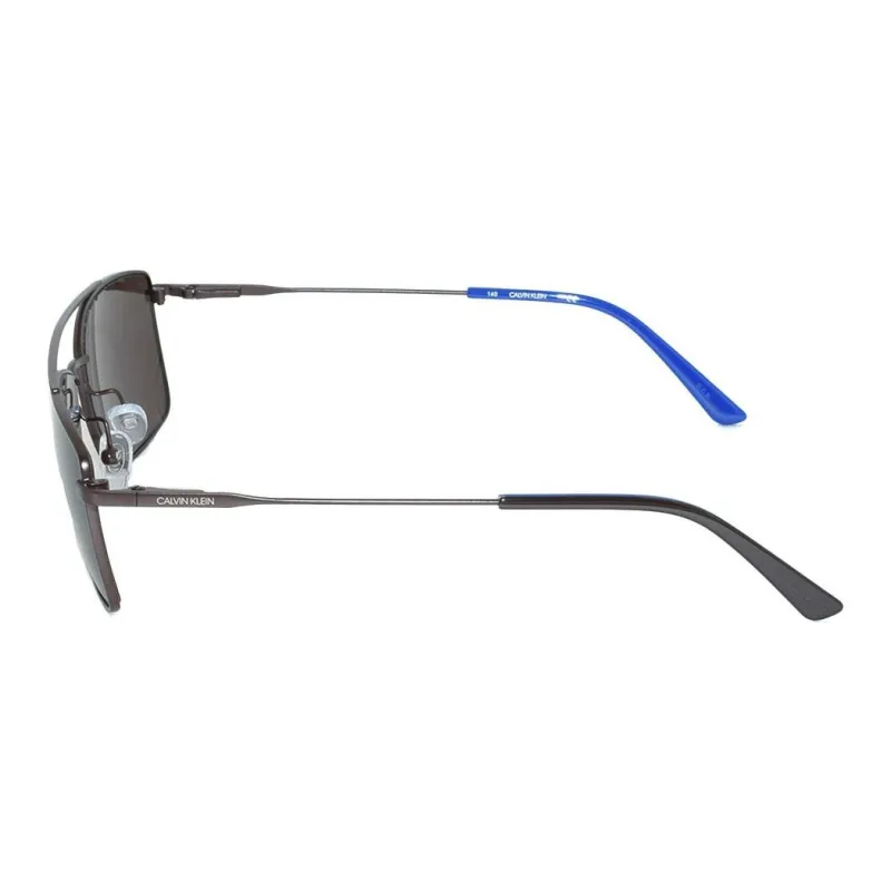 CALVIN KLEIN Nickel Alloy Irregular Shape Sunglasses Men's Dark Brown-2