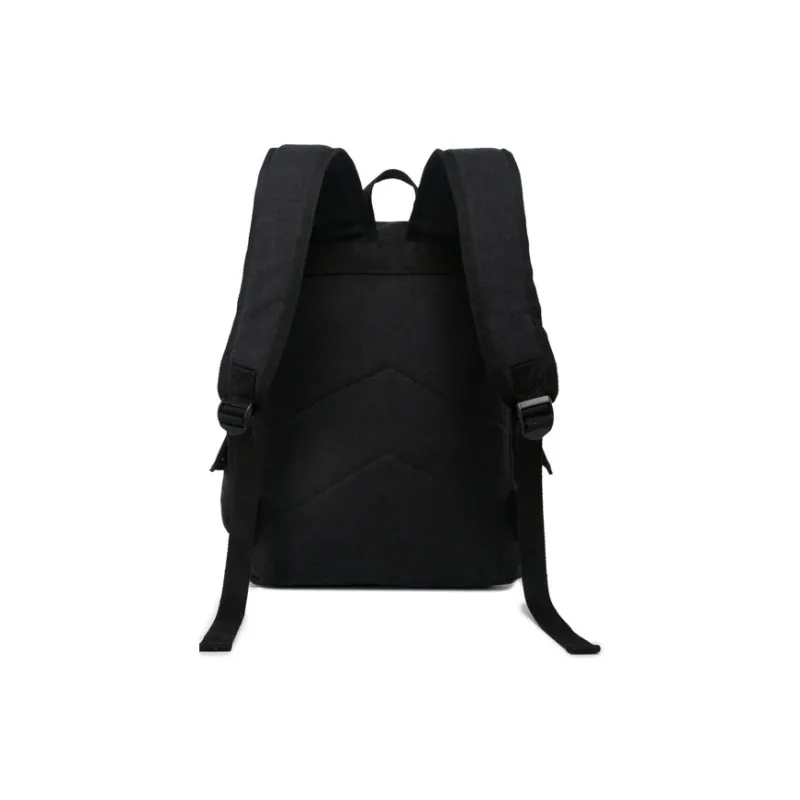 GKY Durable Canvas Canvas Bag Student Backpack Regular Unisex Black/Khaki-2