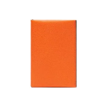 Valextra Millepunte Calfskin Card Holder Women's Orange & Black