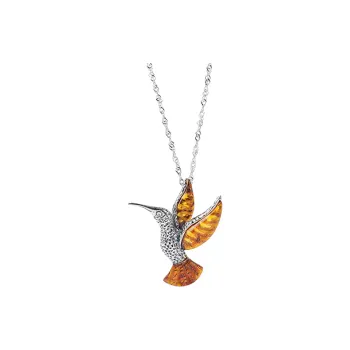 S&A S925 Silver With Gemstones Amber Necklace Women's