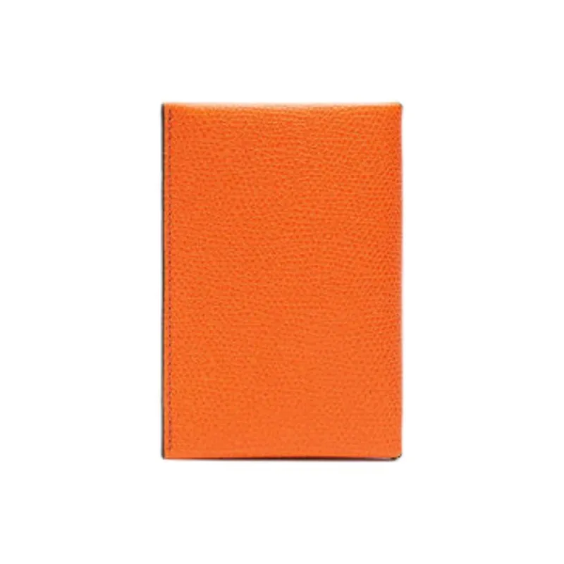 Valextra Millepunte Calfskin Card Holder Women's Orange & Black-1