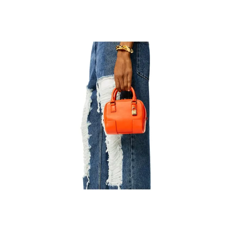 LOEWE Amazona Nappa Calfskin Handbag, Shoulder Bag, Crossbody Bag Women's Orange-8