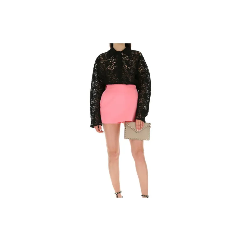 Valentino Cow Leather Clutch Women's Vintage Pink-5