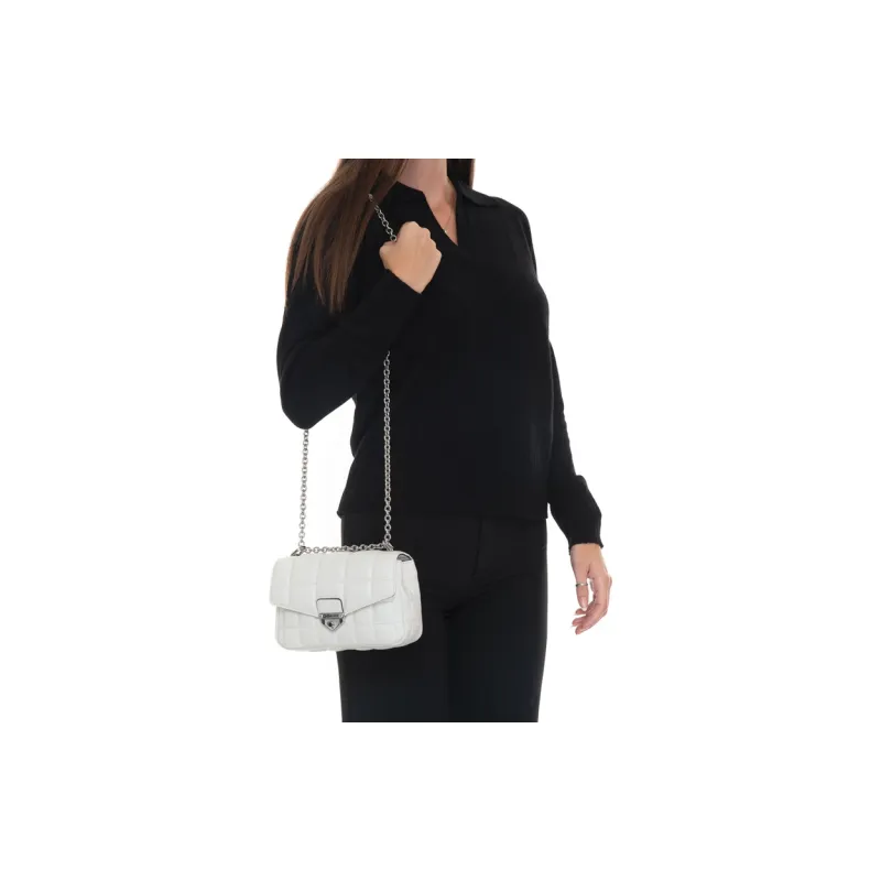 MICHAEL KORS Soho Sheepskin Shoulder Bag Women's Pure White-4