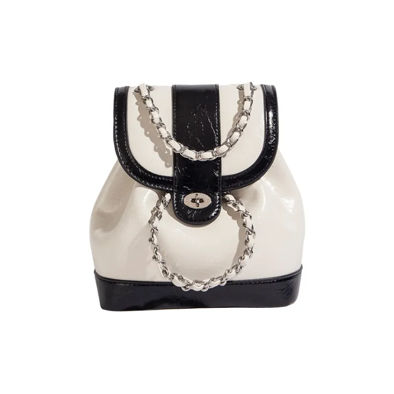 Carksky PU Backpack Women's Black/Silver/Red/Ecru/Black White-4
