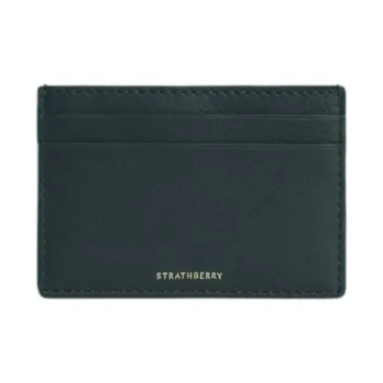 Strathberry Calfskin Card Holder Women's Dark Green