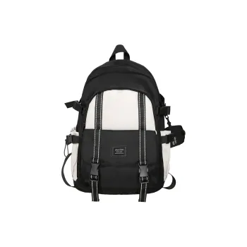 Kaka Tree Nylon Backpack Unisex Black & White/Pure Black/Gray
