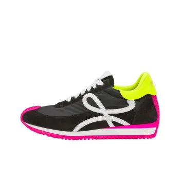LOEWE Flow Runner Cushioned Anti Slip And Wear Resistant Lightweight Low Top Casual Shoes Men's Black White Red