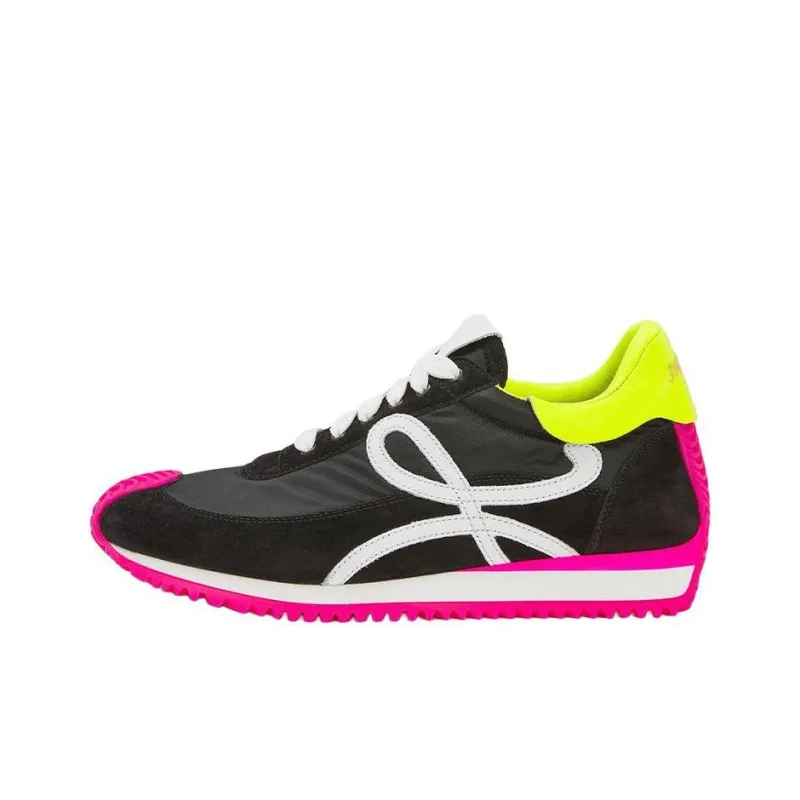 LOEWE Flow Runner Cushioned Anti-Slip And Wear-Resistant Lightweight Low-Top Casual Shoes Men's Black White Red-0