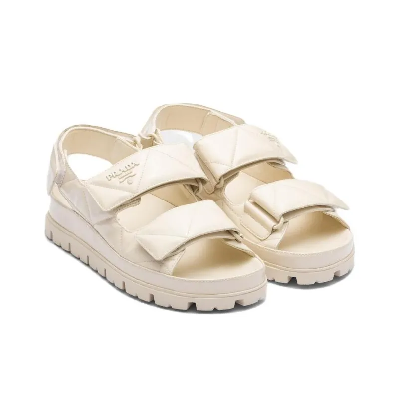 PRADA Women's Padded Nappa Sandal 'Desert Beige'-2