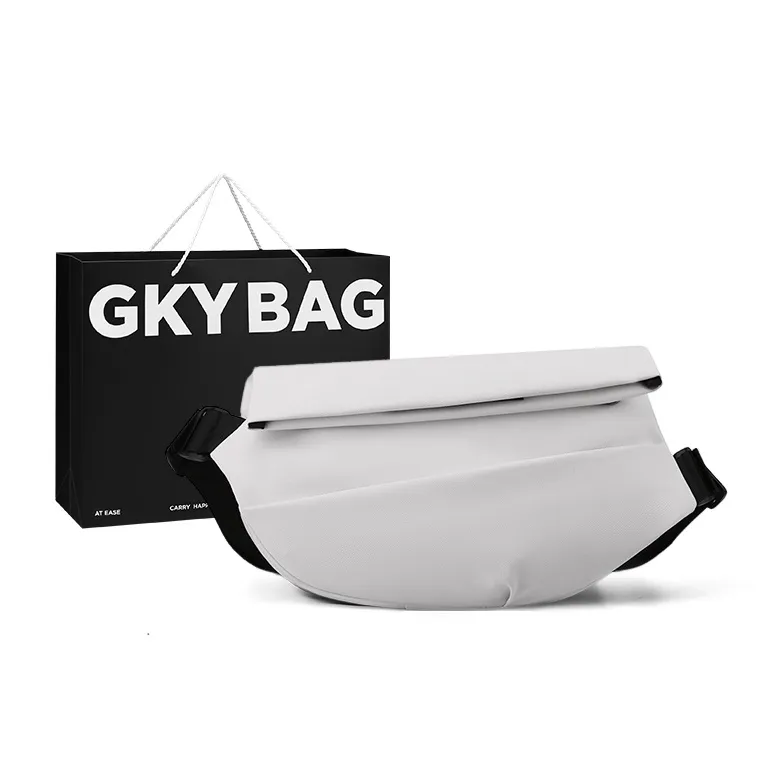 GKY Nylon Fabric Shoulder Bag Crossbody Bag Sports Multifunction Medium Size Men's Black/White/Khaki-6