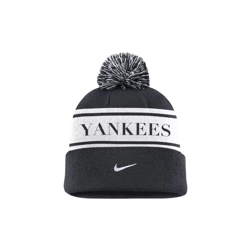 Nike New York Yankees Team Stripe Peak Men's Nike Mlb Cuffed Pom Beanie-1