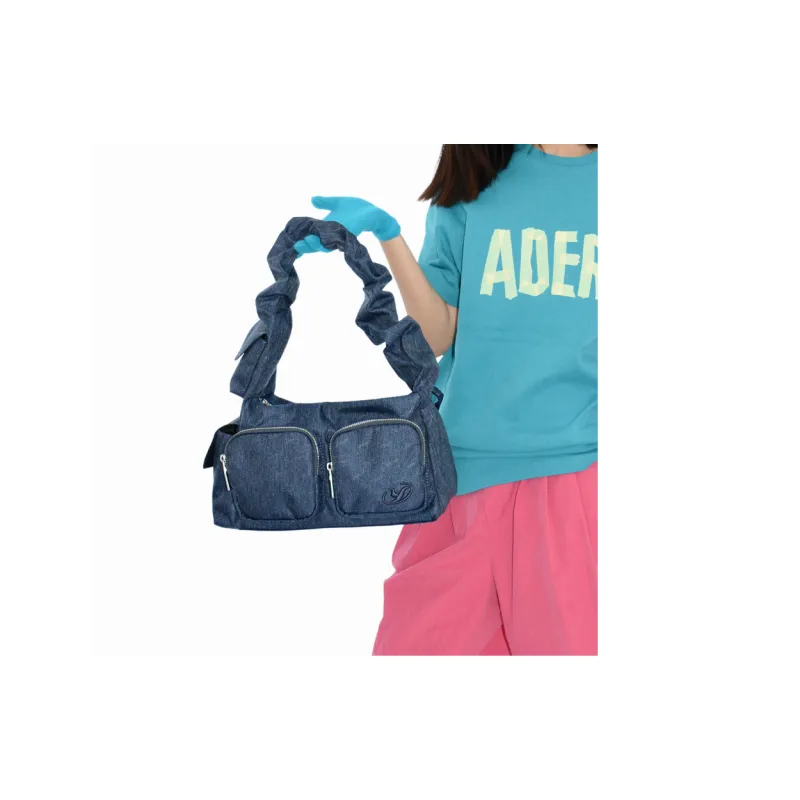YOOLO Fabric Shoulder Bag, Crossbody Bag, Handbag Medium Size Women's Denim Blue-2