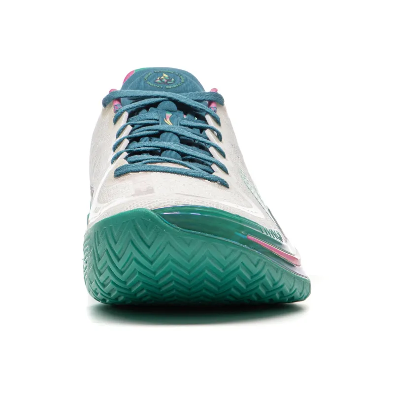 LINING Gamma Basketball Shoes Men Low Top White Green-4