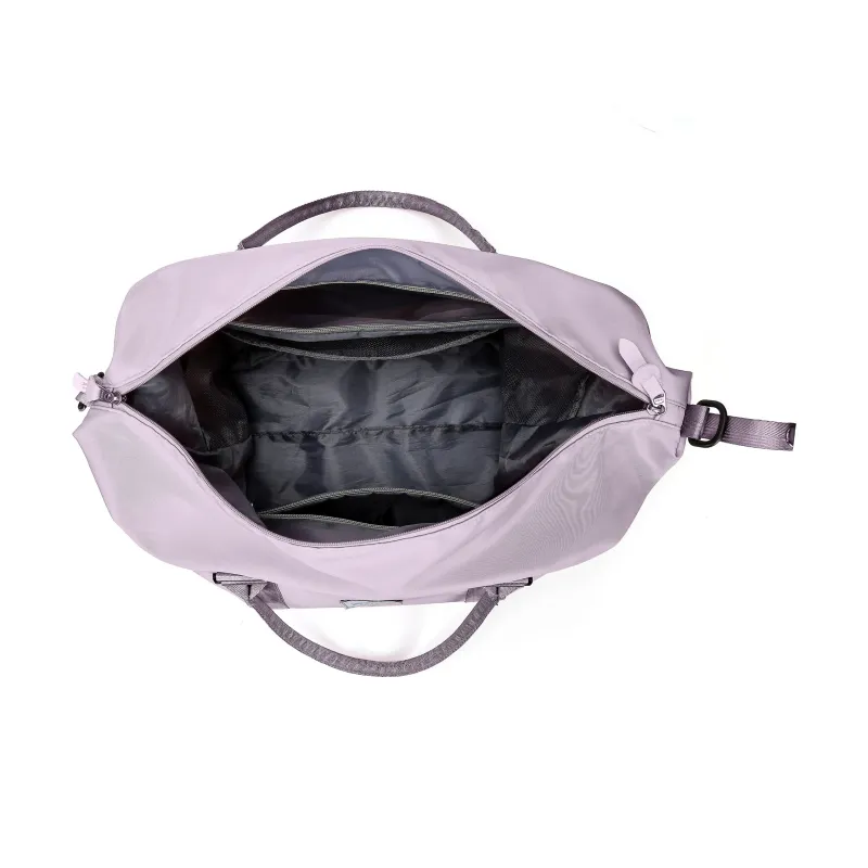 JEANSWEST Fabric One Shoulder Portable, Travel Bag Unisex Black/Purple-3