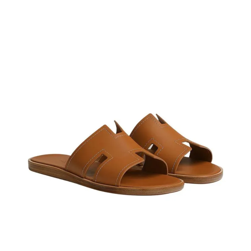HERMES Izmir Slip Resistant Slide Slippers Men's Brown-4
