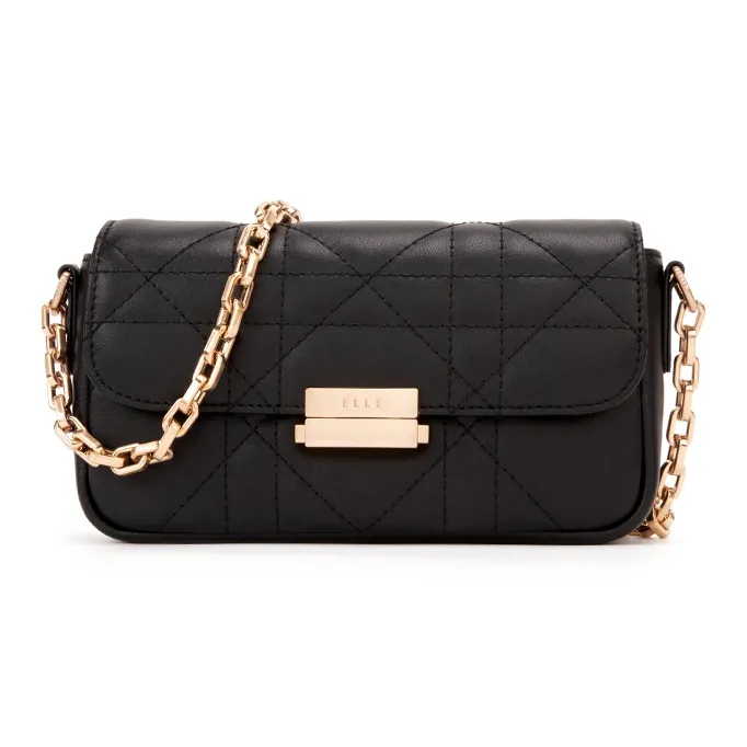 ELLE Leather Crossbody Bag, Shoulder Bag Trumpets Women's Pink/White/Black-8