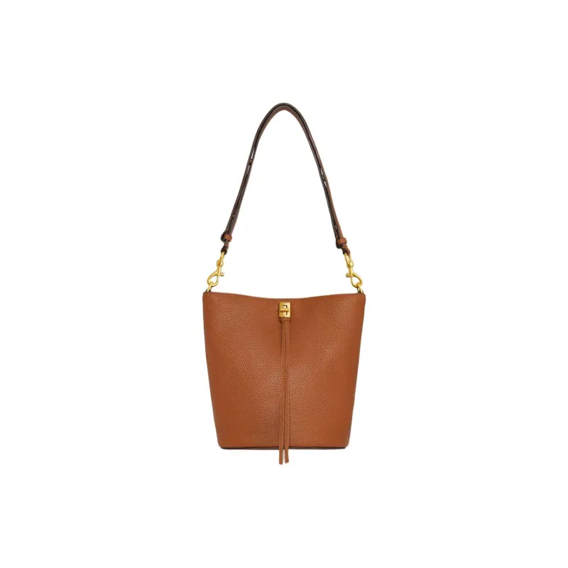 REBECCA MINKOFF Leather Bucket Bag Handbag Shoulder Bag Women's Caramel-0