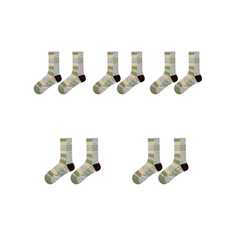 Vine Color Mid Calf Socks Women's 5 Pack-13