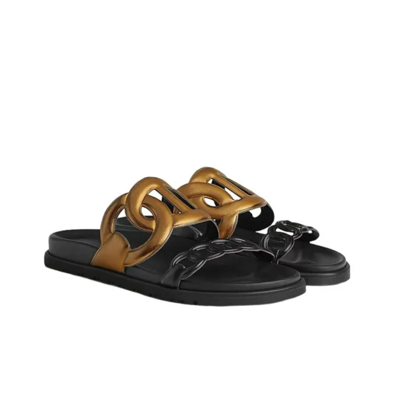 HERMES Extra Slip Resistant Slide Slippers Women's Black-3