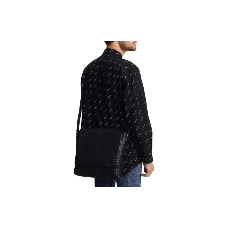 Bottega Veneta Cow Leather Envelope Bag Crossbody Bag Shoulder Bag Men's Black-5