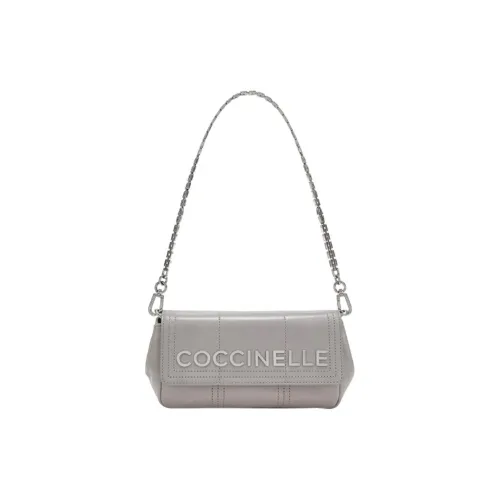 COCCINELLE Cow Leather Baguette Bag Portable Crossbody Bag Shoulder Bag Small Size Women's Cool Gray