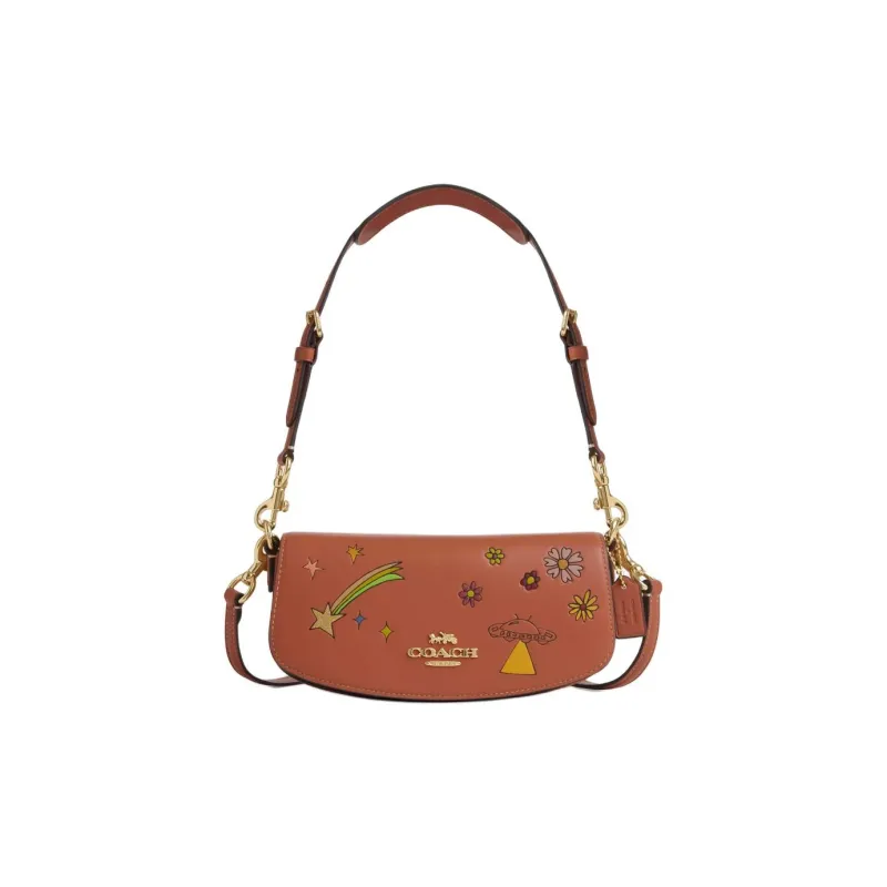 COACH Observed By Us Collaboration Refined Calfskin Crossbody Bag, Shoulder Bag Women's Faded Orange Multicolor-0