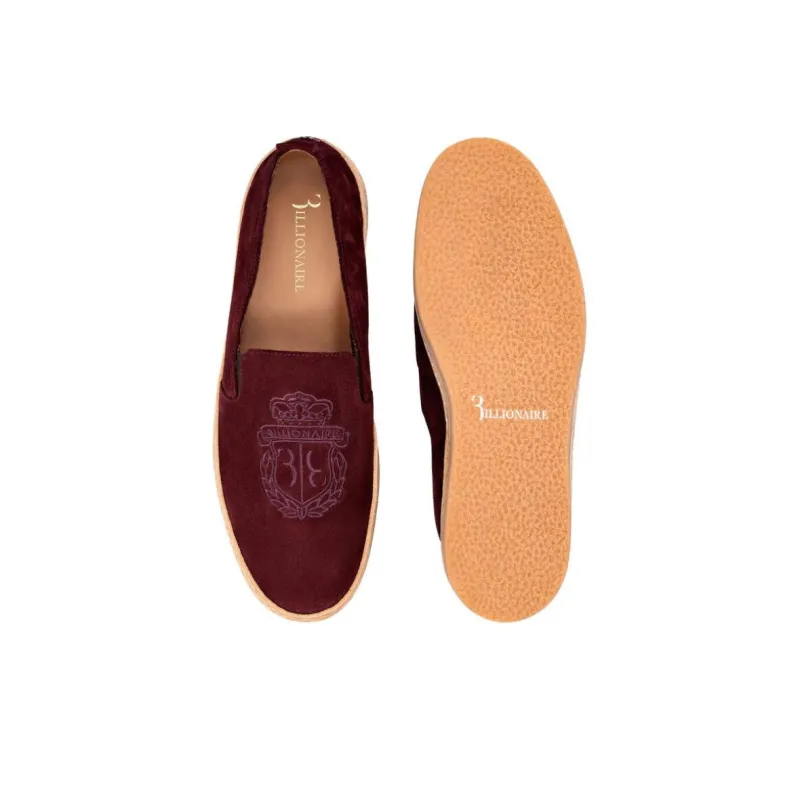 Billionaire Crest Loafers Men's Red-3