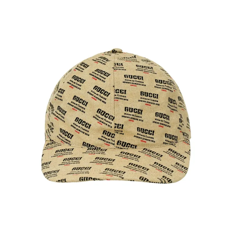 GUCCI Cotton Baseball Caps Unisex Brown-1