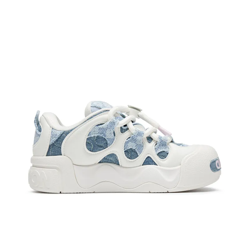 Champion Puffed Donut Low-Top Skateboard Shoes Women's Light Blue-1