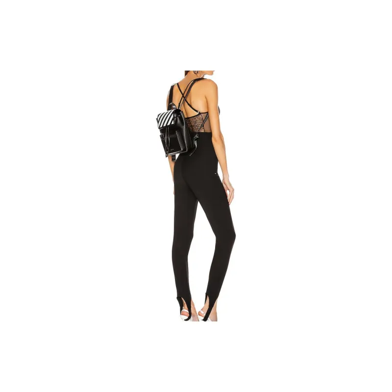 OFF WHITE Leather Handbag Backpack Regular Women's Black-4