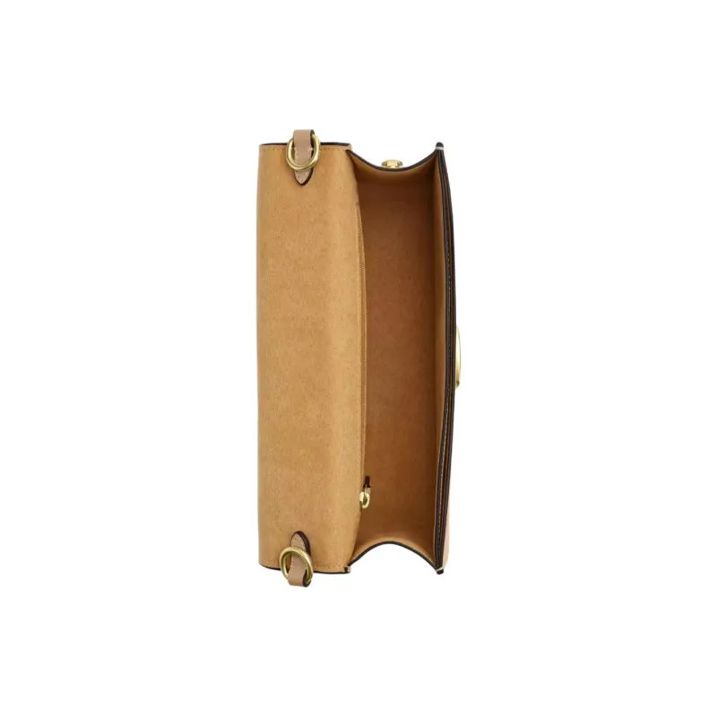 COACH Eliza Refined Calfskin Portable Crossbody Bag, Shoulder Bag Medium Size Women's Tan-2