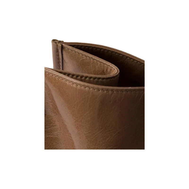 PRADA Leather Tote Bag Shopping Bag Handbag Large Size Women's Brown-4