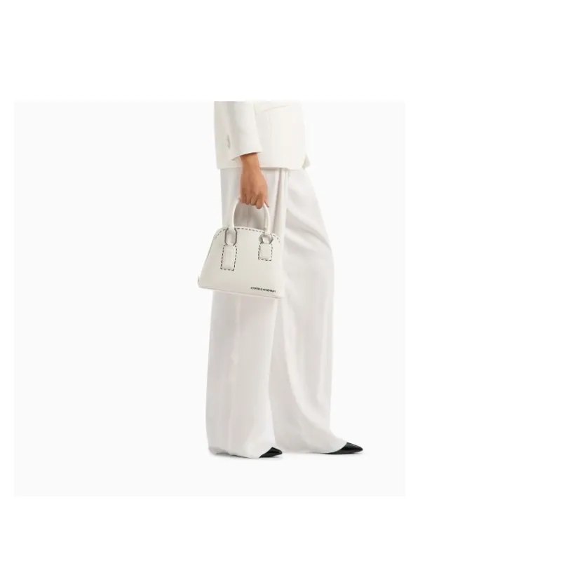 EMPORIO ARMANI Polyurethane Tote Bag, Shopping Bag, Shoulder Bag, Crossbody Bag, Handbag Women's White-3