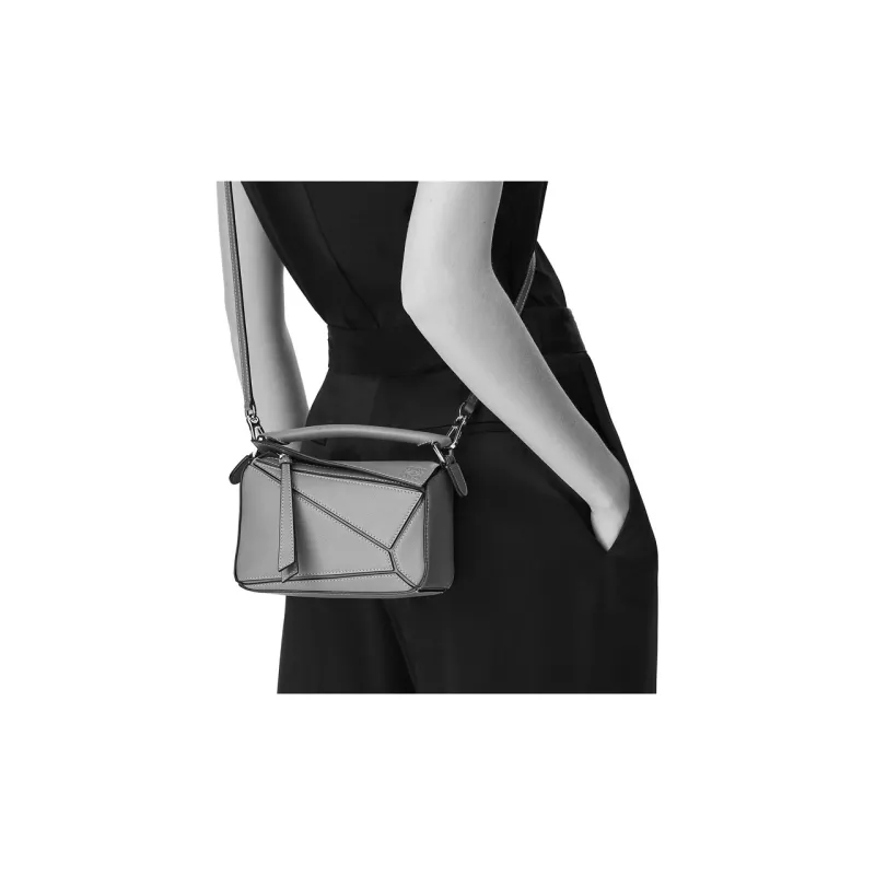 LOEWE Puzzle Classic Calfskin Geometric Bag Puzzle Bag Portable Crossbody Bag Shoulder Bag Women's Purple-5