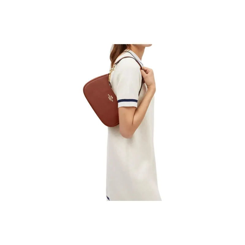 COACH Teri Leather Portable Crossbody Bag, Shoulder Bag Medium Size Women's Rosewood-3