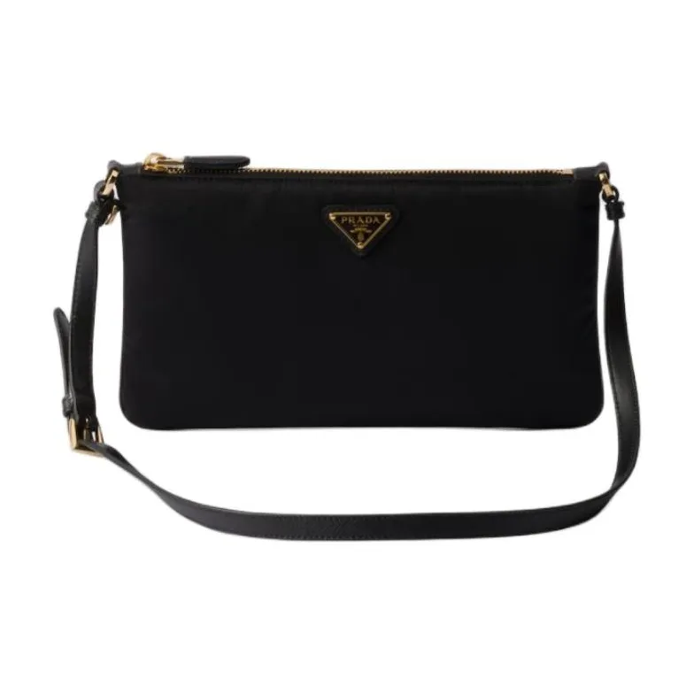 PRADA Re Nylon Recycled Nylon Shoulder Bag, Crossbody Bag Women's Black-0