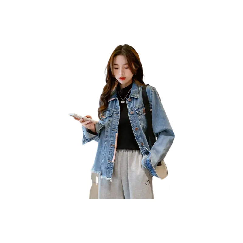 JEANSWEST Denim Jackets Women's Light Blue-2