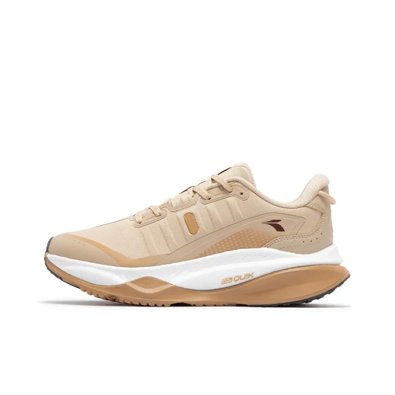 361° Red Flame 4 Anti Slip Wear Resistant Low Top Running Shoes Men's Beige-0