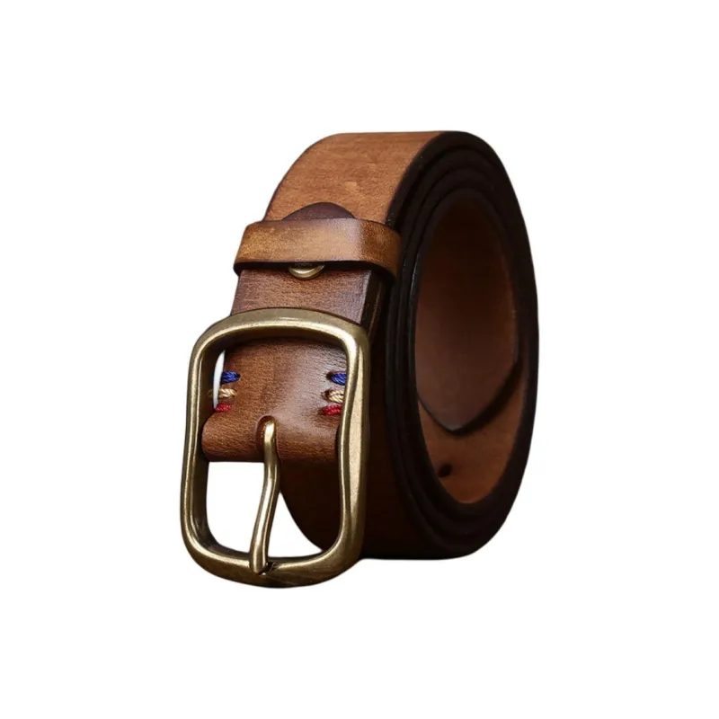 JEANSWEST Cow Leather Leather Belts Men's Width  3.8cm-3