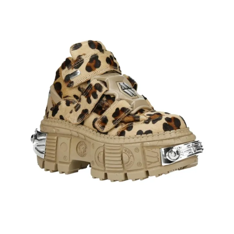 NEW ROCK High-Top Casual Shoes Unisex Brown-1