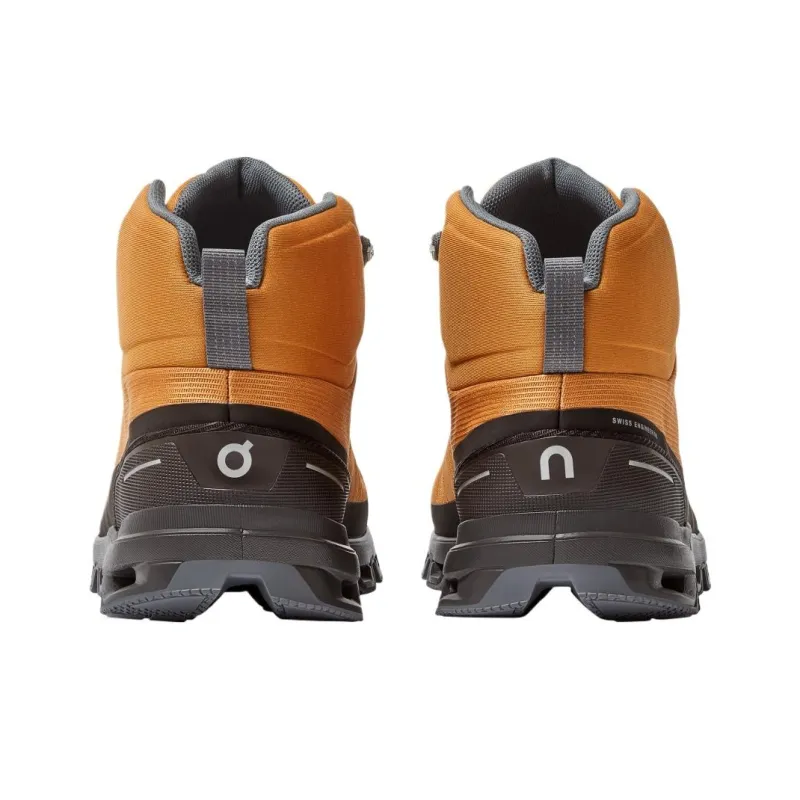 On Water-Resistant Mid-Top Trekking Shoes Men's Walnut Color | Lime-4
