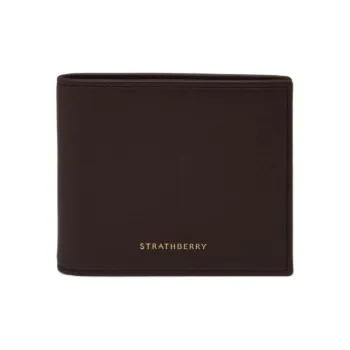 Strathberry Calfskin Wallet Women's Dark Brown With Chestnut Accents