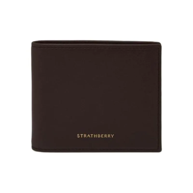 Strathberry Calfskin Wallet Women's Dark Brown With Chestnut Accents-0