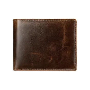 TTaG．baG Cow Leather Wallet Men's Coffee/Oil Coffee/Black/Black Fine-Grained