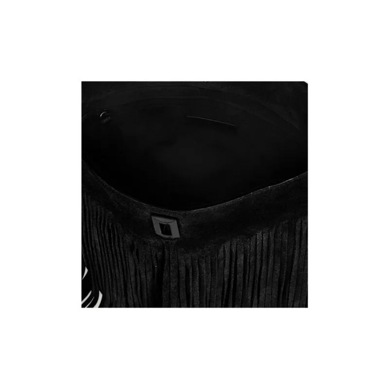 REBECCA MINKOFF Suede Leather Bucket Bag Portable One Shoulder Women's Black-3