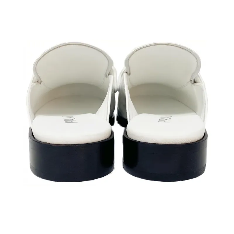 PRADA Abrasion Resistant Closed Toe Slippers Women's White-5